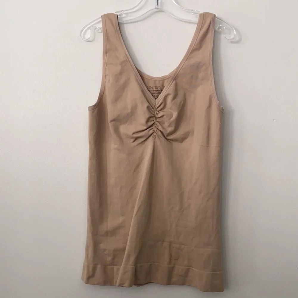 Control It Tan Shapewear Top L